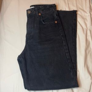 Zara Wide Leg Black Jeans Size 4 In Usa